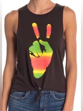 Chaser Peace Sign Rasta Tank Top